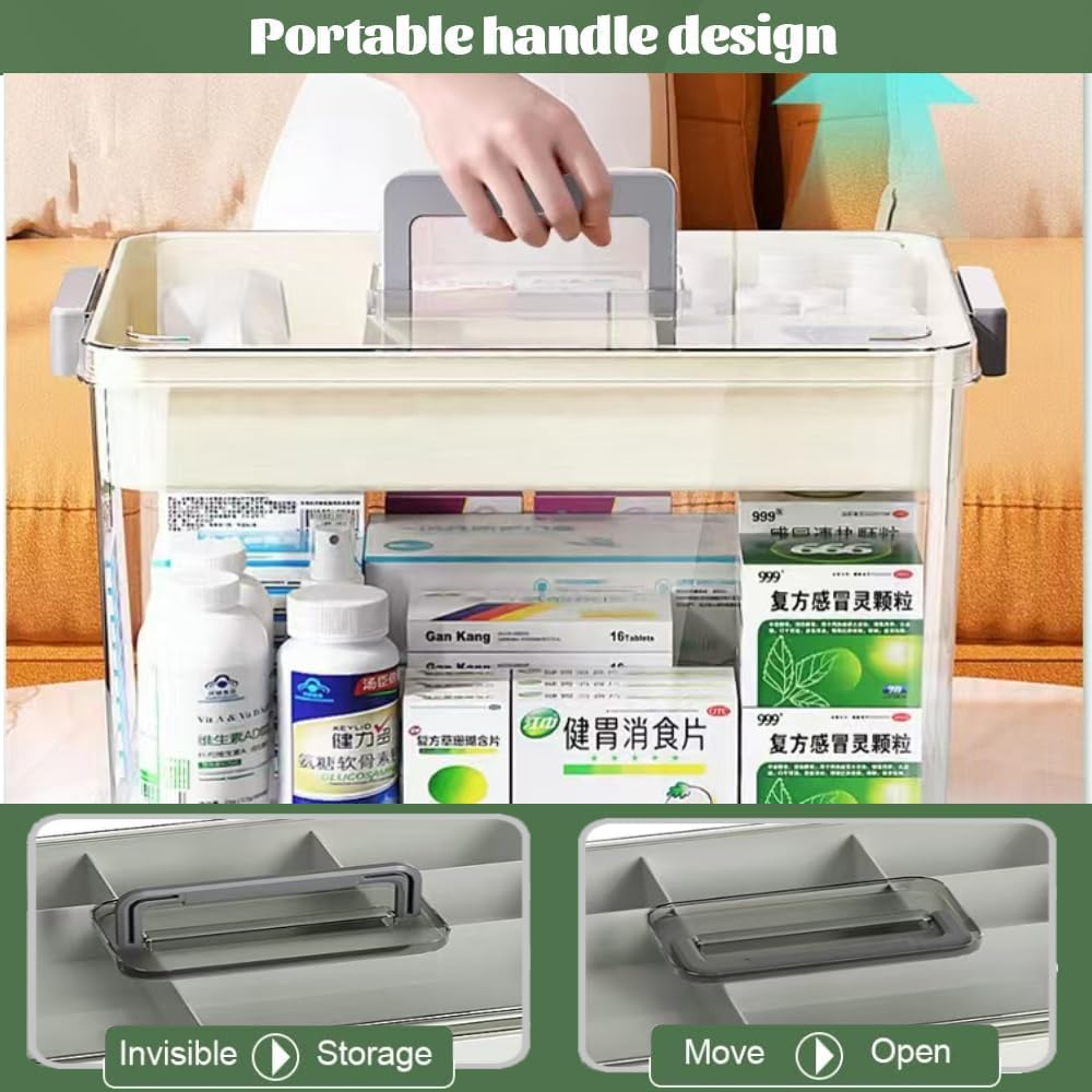 Yongheng Medicine box, Medicine storage Box, Medicine Storage Box Large, Portable with Lid Medication Storage Box - image 5