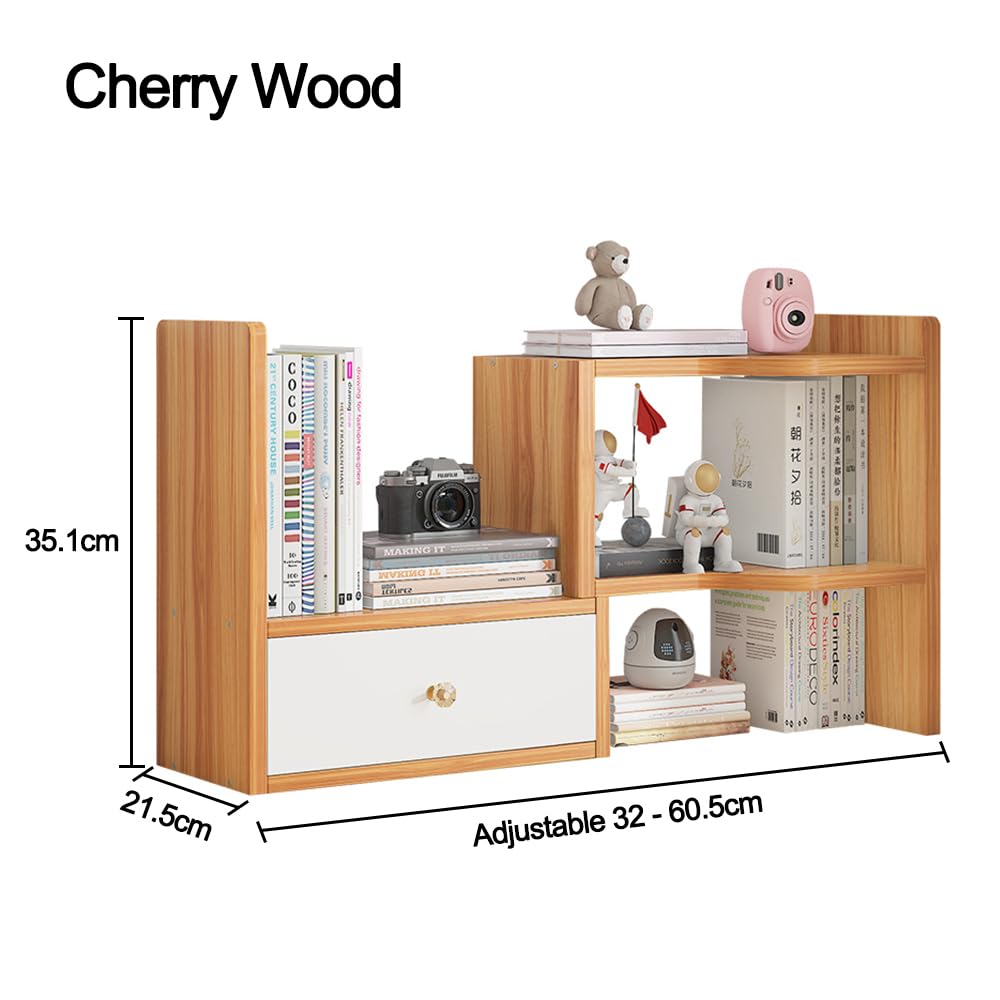 Expandable Desktop Bookshelf, Freestanding Adjustable Office Storage Rack - image 2