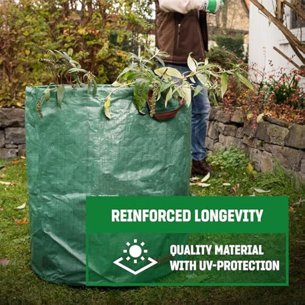 GardenGloss Heavy Duty Garden Waste Bags | 272L Reusable 4-Pack