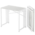 Lutown-Teen 90 cm Small Folding Computer Desk No Assembly Required, White - image 1