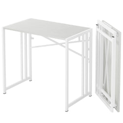 Lutown-Teen 90 cm Small Folding Computer Desk No Assembly Required, White - image 1