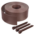 VOUNOT Flexible Garden Edging - 20m Brown Lawn Border with 12 Pegs