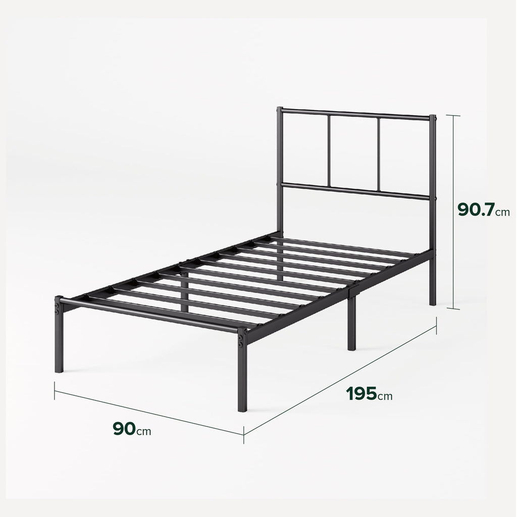 ZINUS Justin Single Metal Bed Frame | 35cm Platform Steel Slat Support