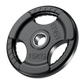 PhysKcal Olympic Weight Plates - 15kg Rubber Coated Tri-Grip Cast Iron