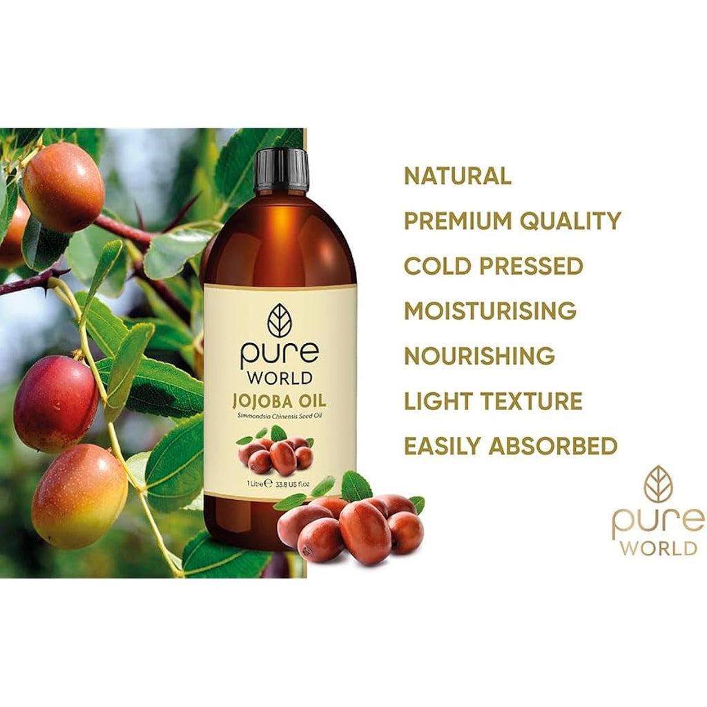 Jojoba Oil – 1L Cold Pressed 100% Pure Natural Moisturizer