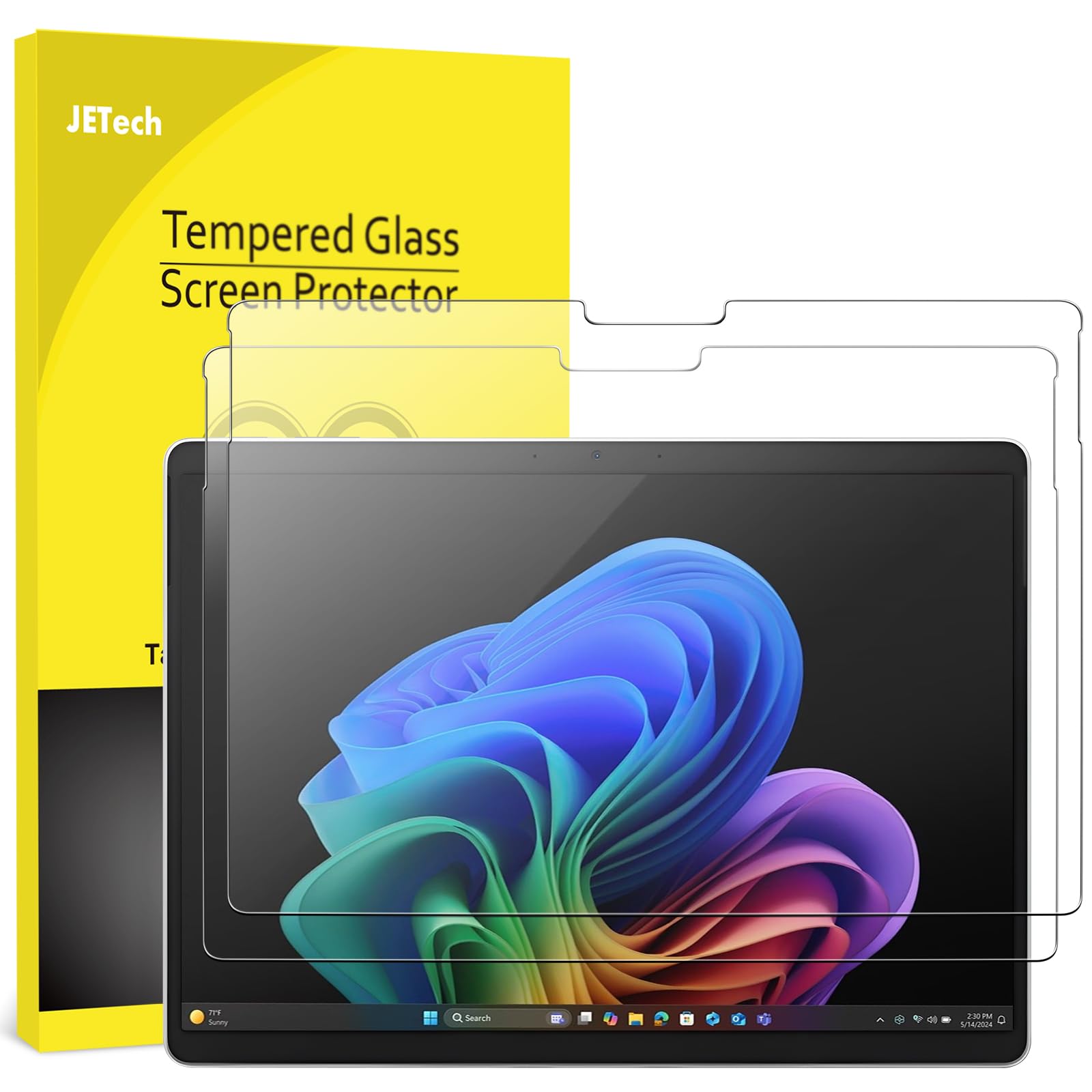 JETech Surface Pro 11/10/9 Screen Protector - 9H Tempered Glass 2-Pack