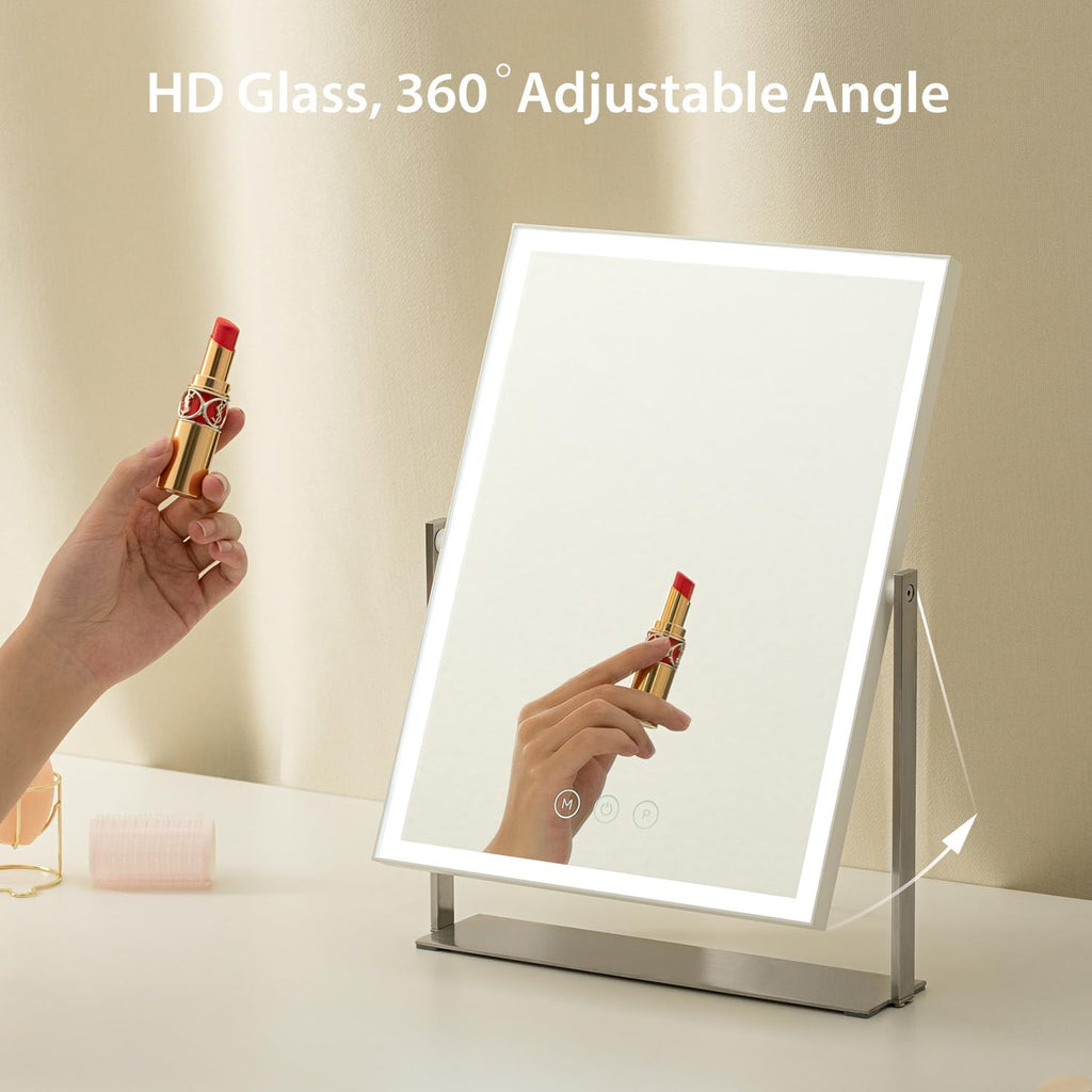 NEZZOE Rechargeable LED Makeup Mirror | 35cm Rectangular Vanity Mirror