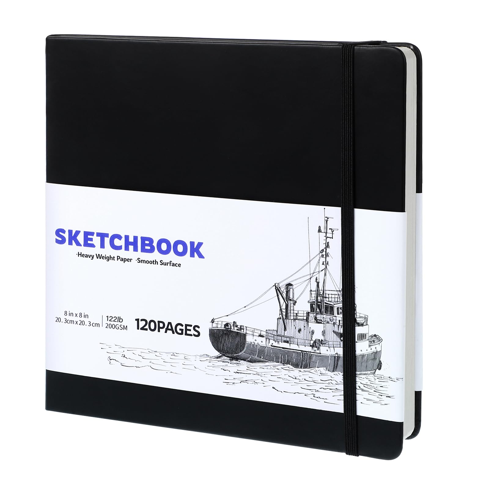 Square Sketchbook | 200GSM Hardcover Drawing Pad, 20x20cm