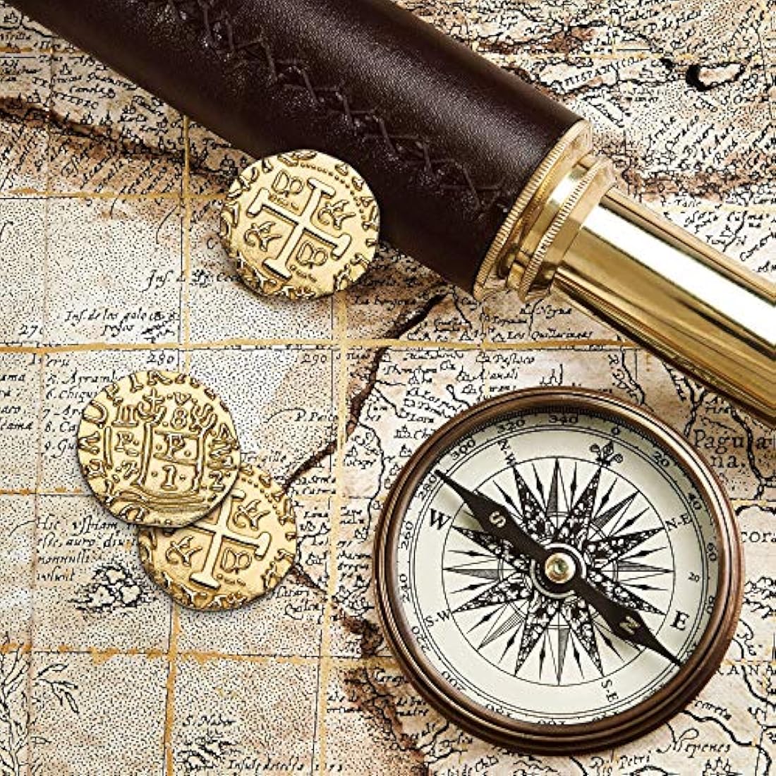 Metal Pirate Coins – 100 Gold Doubloons for Board Games