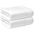 Towelogy Egyptian Cotton Jumbo Bath Sheets - 100x170cm Pearl White (2 Pack)