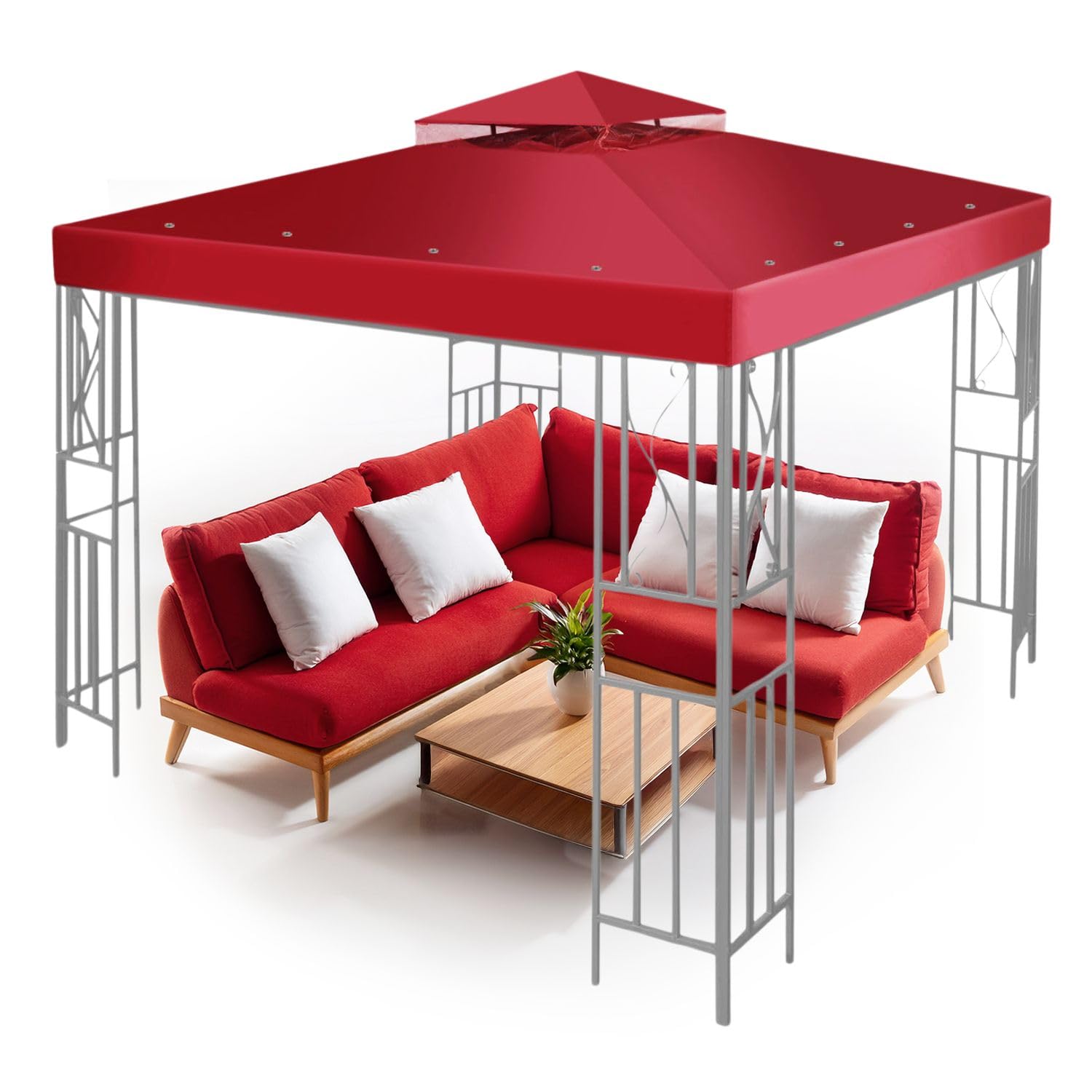 Flexzion 10x10 Gazebo Top Replacement – 2-Tier UV Protected Canopy Cover