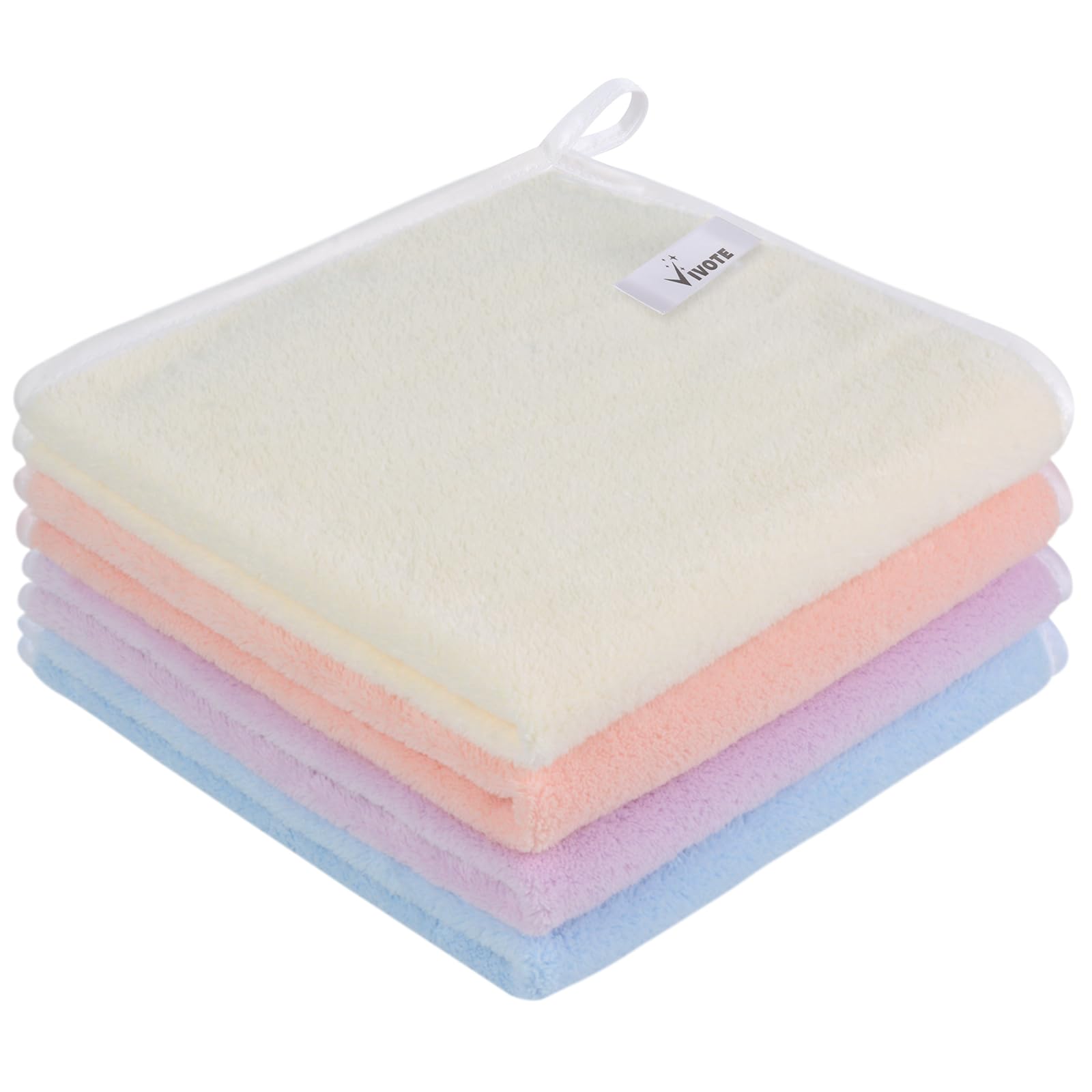 VIVOTE Microfiber Hand Towels - 4 Pack Soft Absorbent Hanging Towels