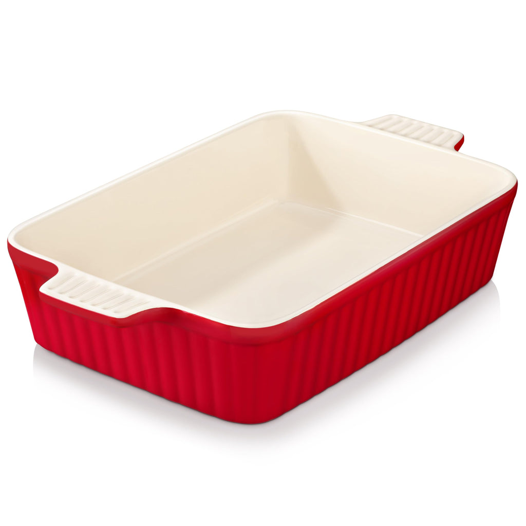 MALACASA 4.4 QT Ceramic Casserole Dish – 9x13 Rectangular Lasagna Pan