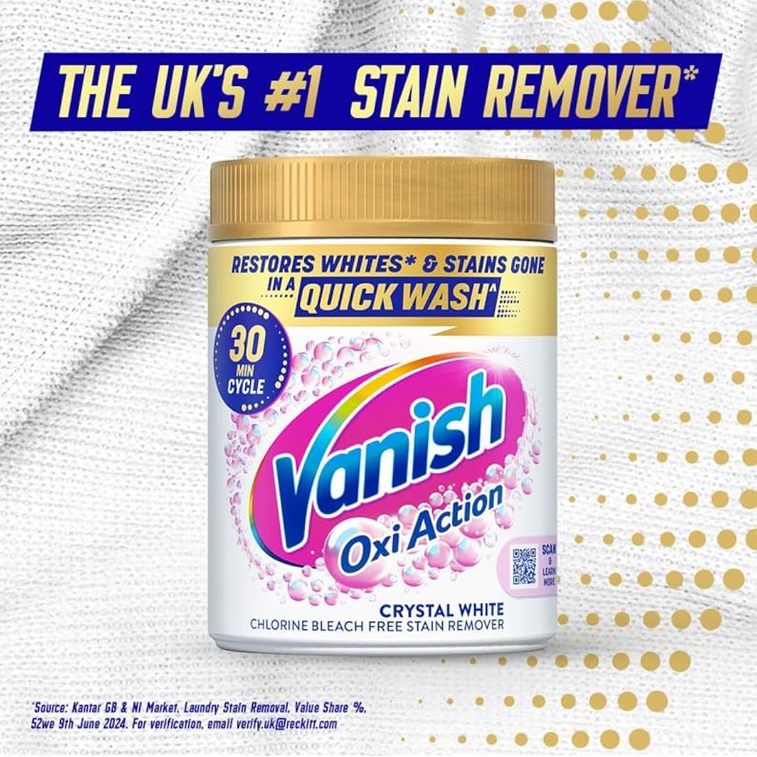 Vanish Gold Oxi Action Laundry Booster & Stain Remover Powder - 2.4kg