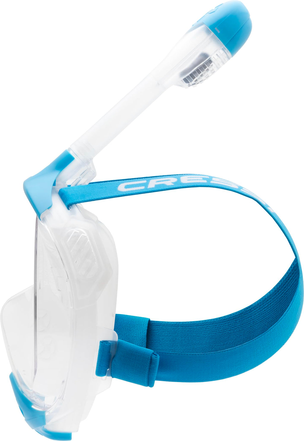 Cressi Java Full Face Snorkel Mask – Anti-Fog Silicone – Clear/Blue S/M