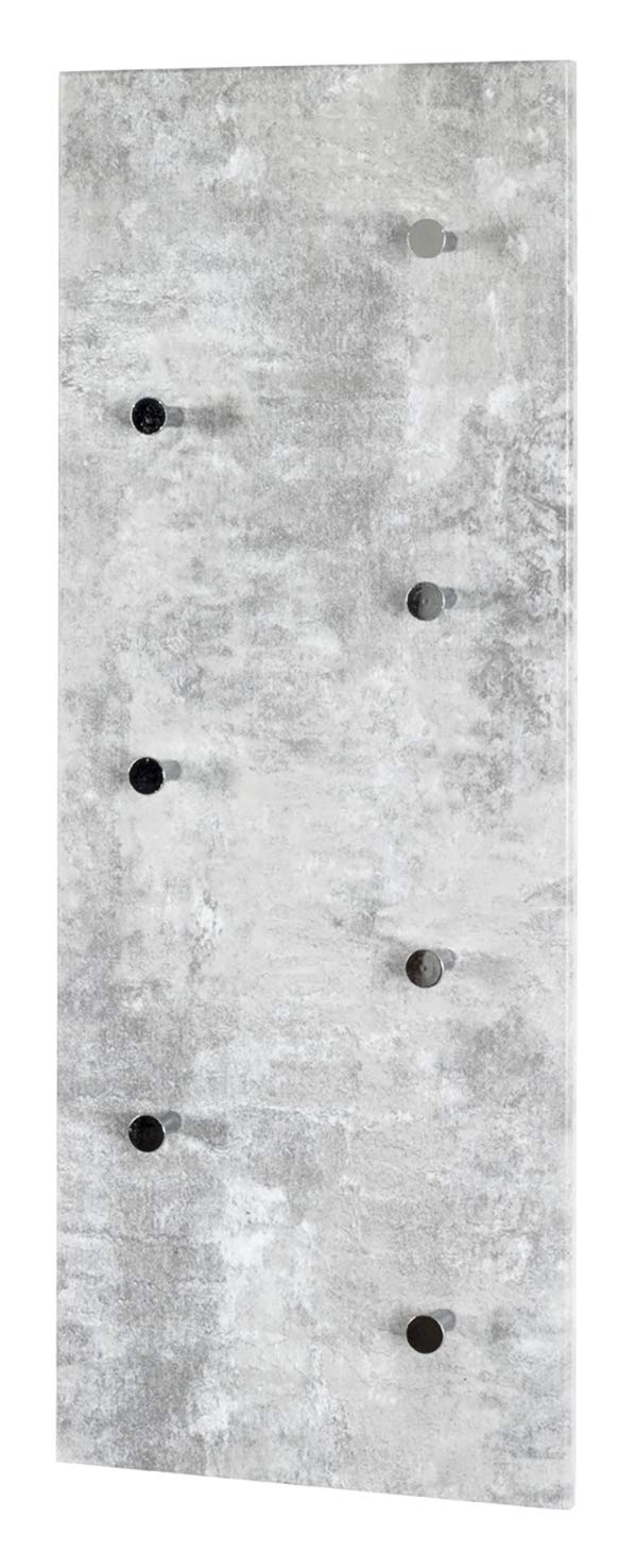 HAKU Möbel Modern Wall Wardrobe – Concrete Optic & Chrome MDF - 80cm