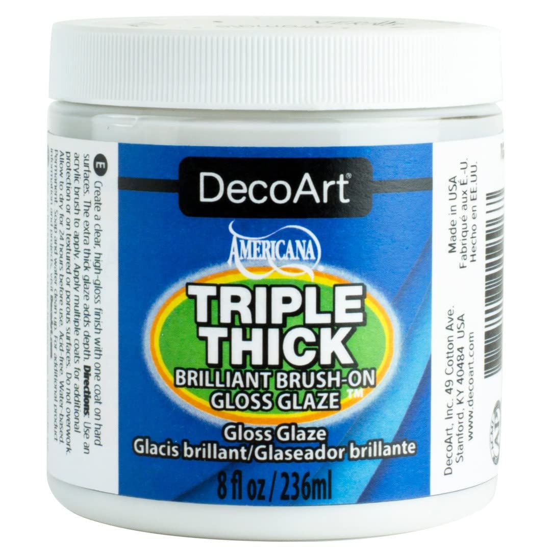 Deco Art Triple Thick Gloss Glaze – High Gloss Ceramic Finish, 8oz