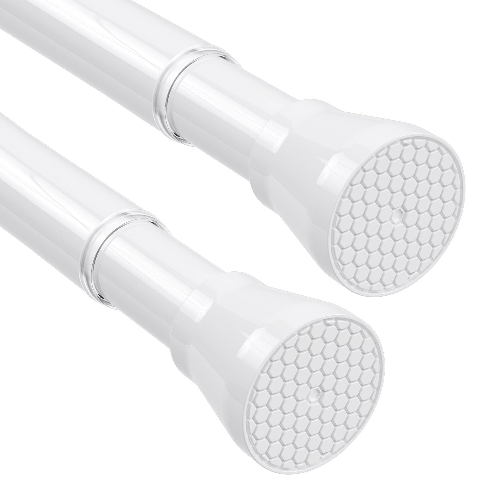 2-Pack White Tension Rods – 70-130cm Extendable Shower Rail