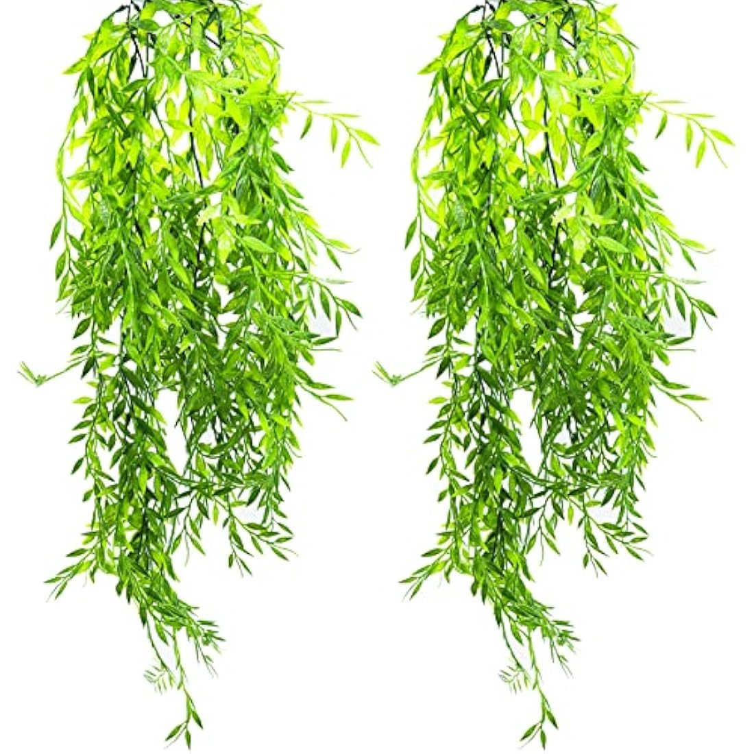 Jolof Store 2-Pack Artificial Hanging Ivy Plants | Faux Willow Leaf Vines