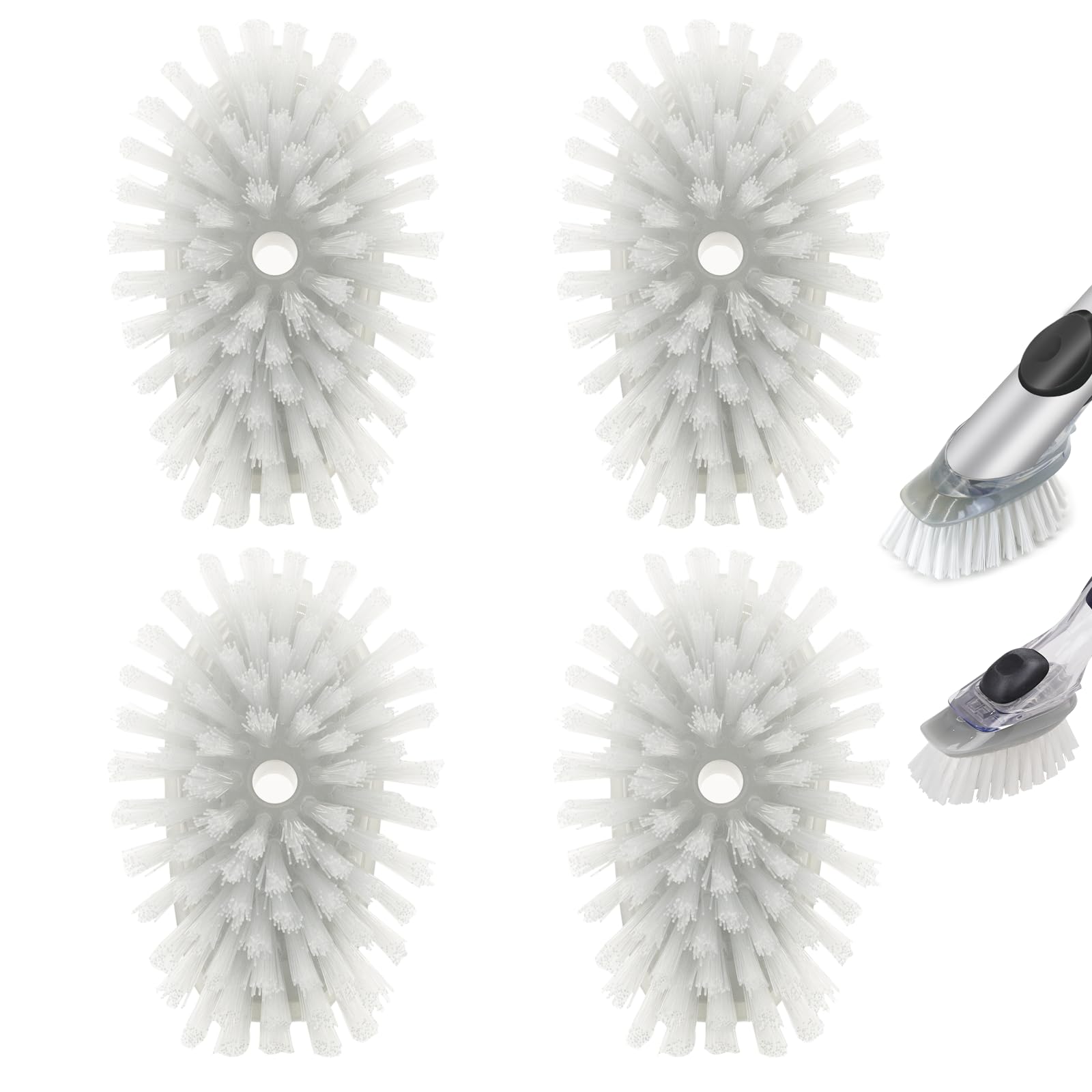 Jolof Store Dish Brush Refills for OXO - 4 Pack Nylon Scrubber Heads