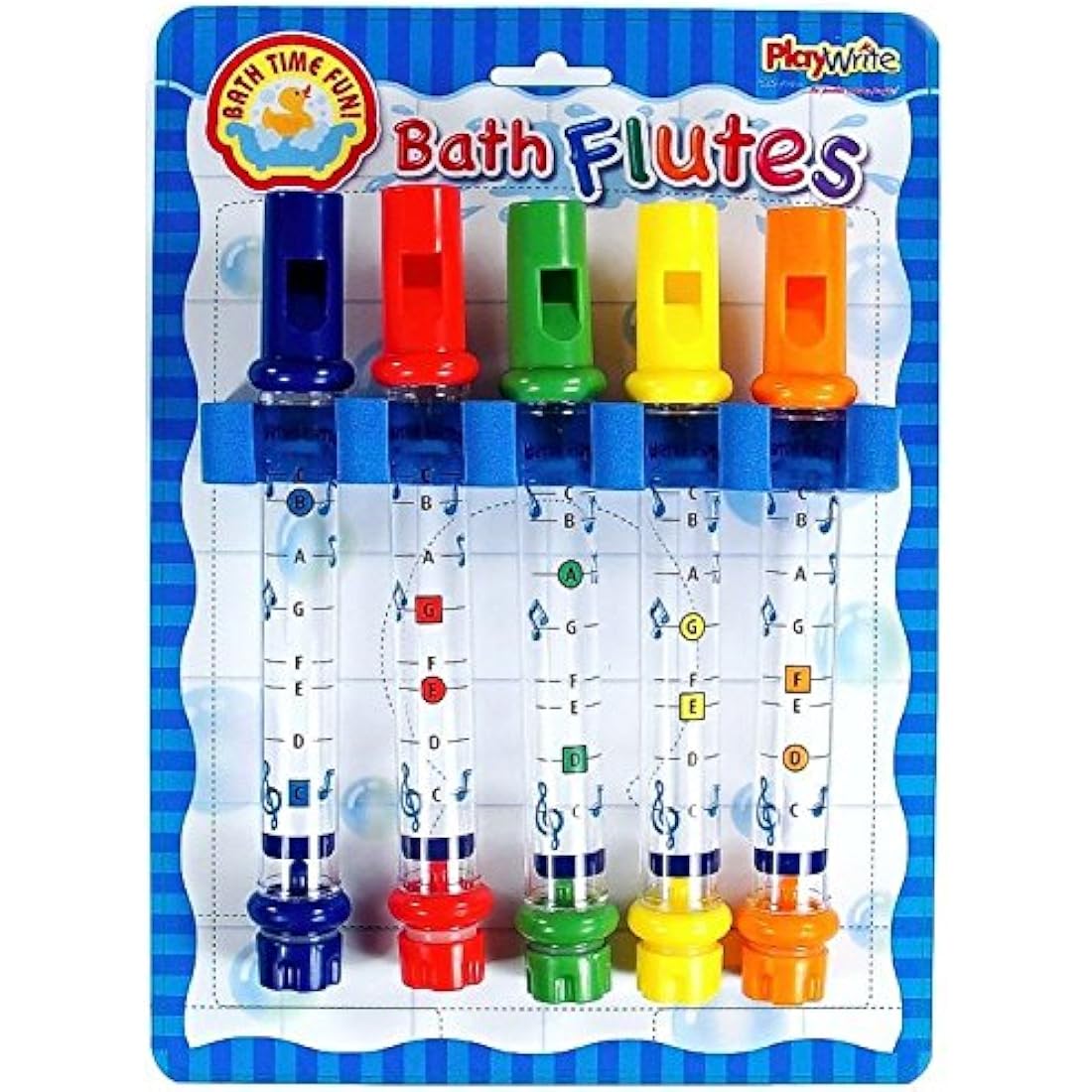 Jolof Store Bath Flutes - 5 Pack Musical Water Toys for Kids, Mixed Colours