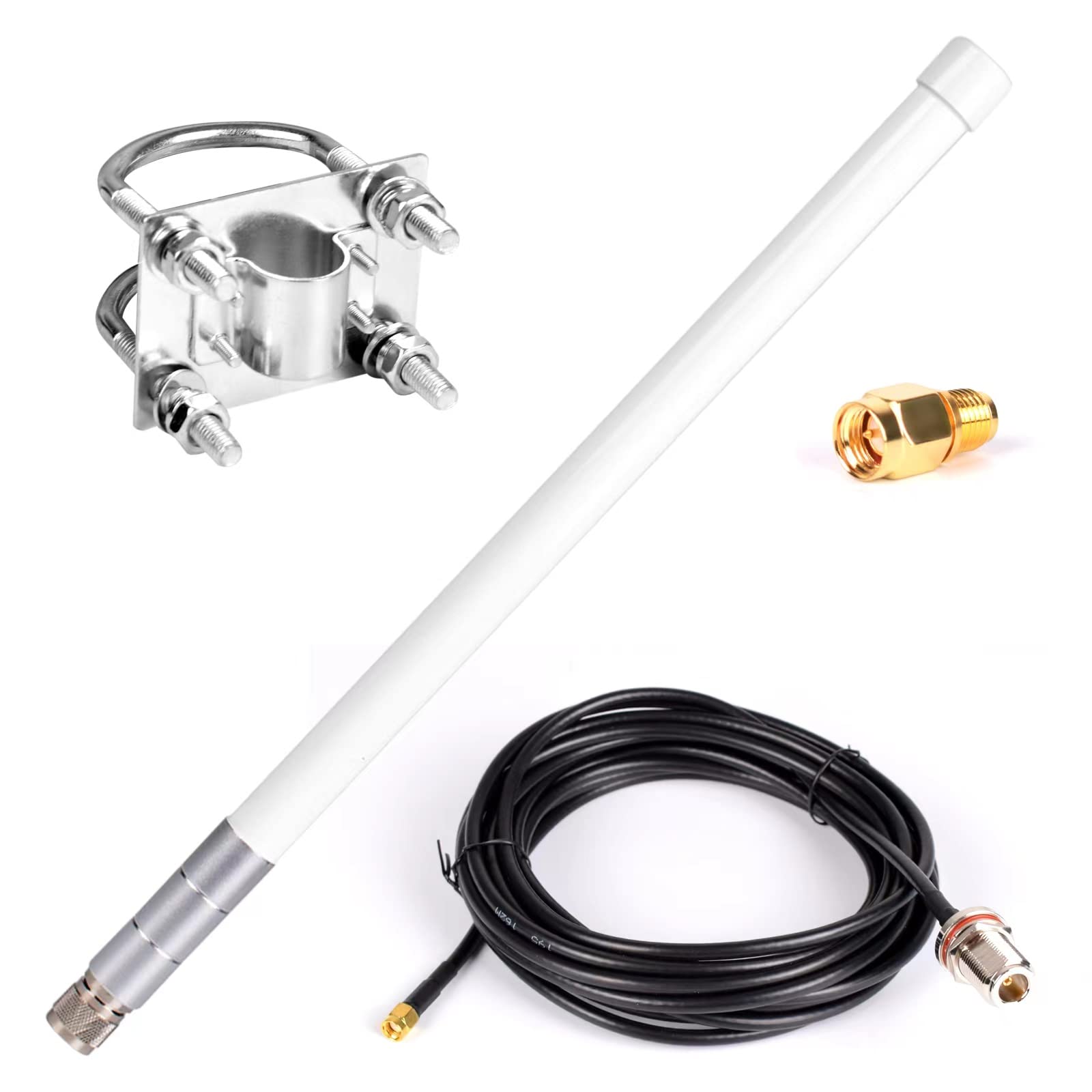 5.8dBi 915MHz Fiberglass Helium Antenna with 20ft KMR195 Cable