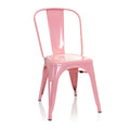hjh OFFICE VANTAGGIO COMFORT Bistro Chair – Pink Stackable Metal