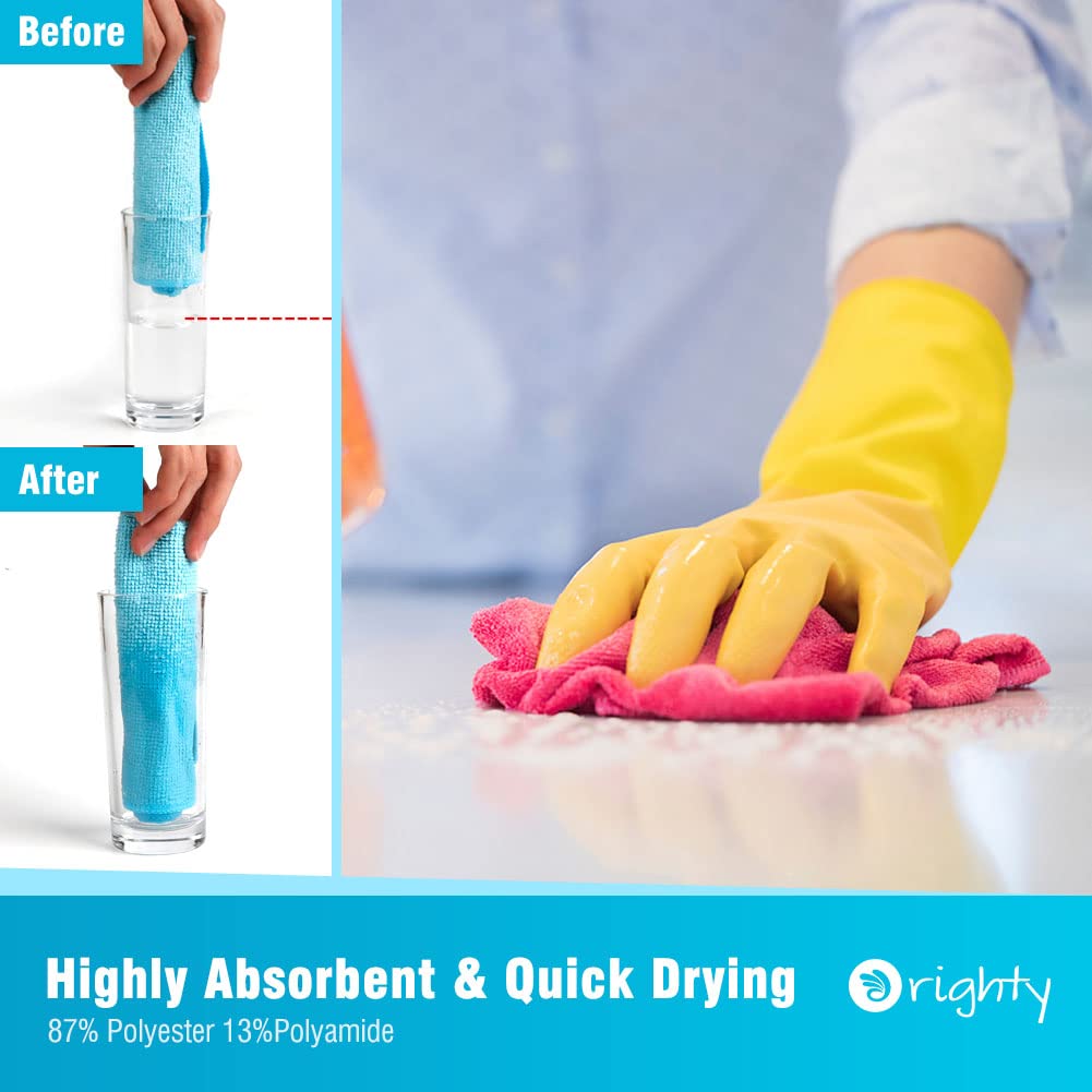 Orighty Microfibre Cleaning Cloths – 120 Pack Lint Free Absorbent Rags