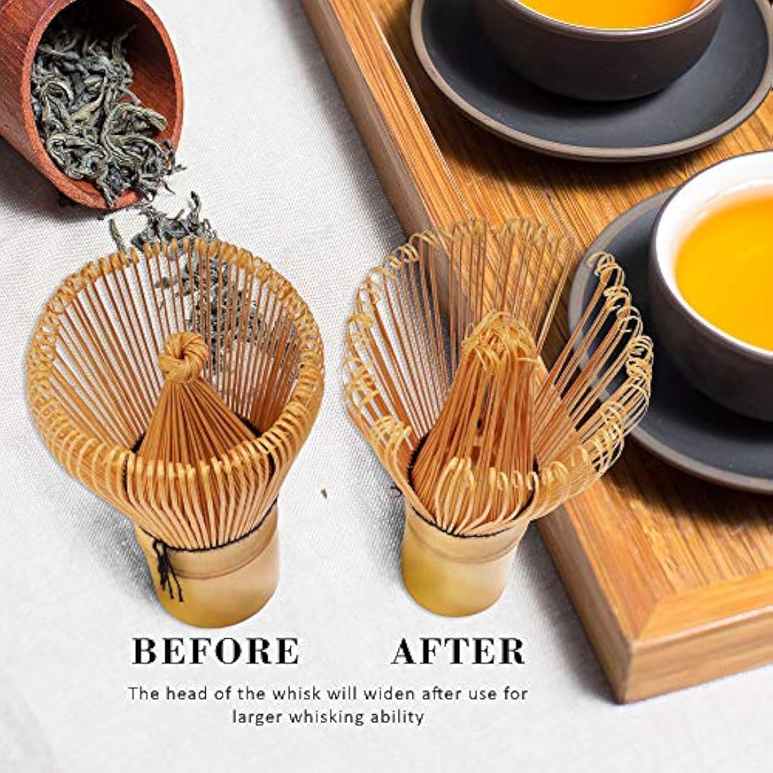 BambooMN Matcha Bowl Set - Handmade Ceramic Tea Whisk & Spoon, Green