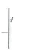 hansgrohe Unica 90cm Shower Rail Set with Hose & Soap Dish - White/Chrome