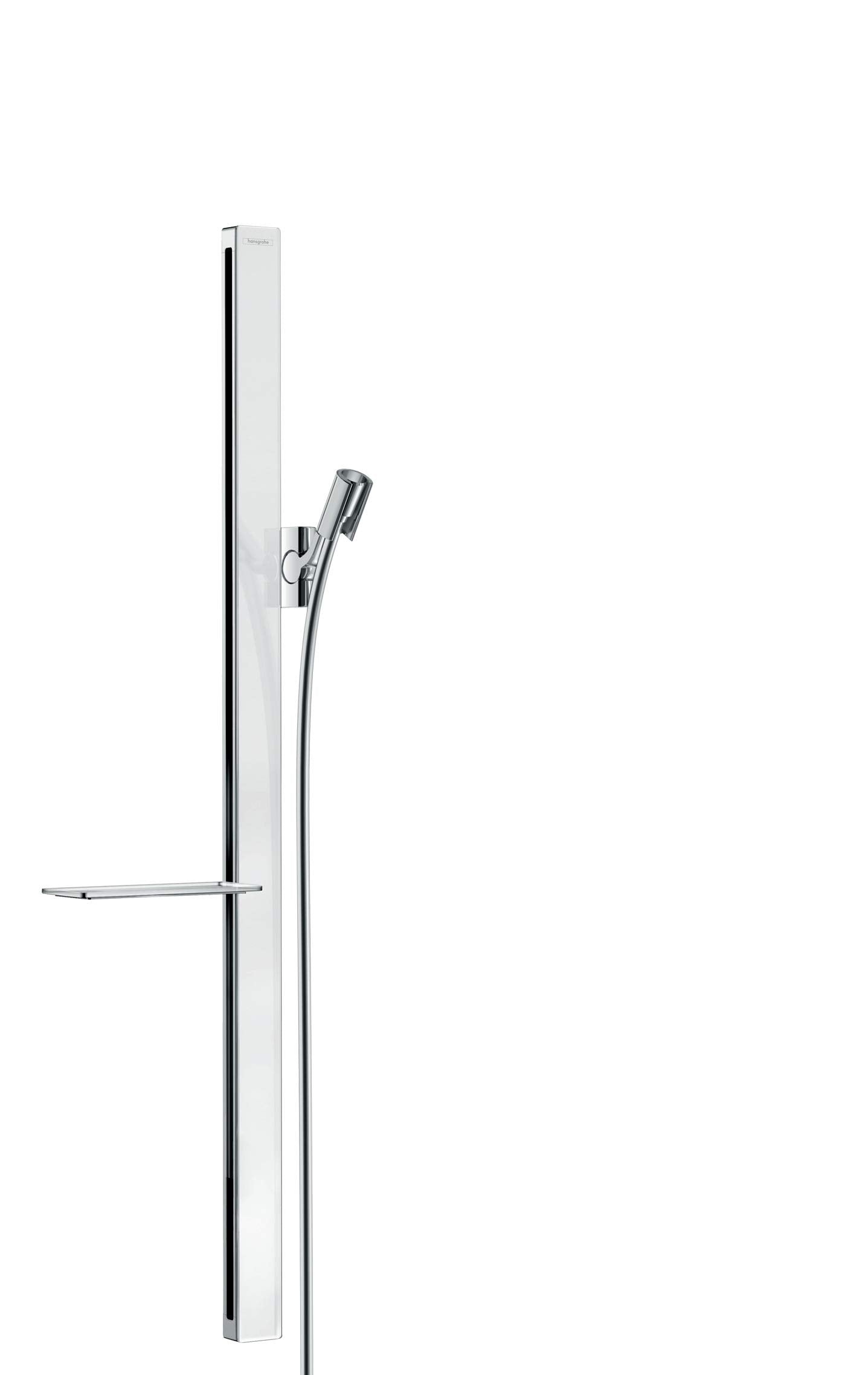 hansgrohe Unica 90cm Shower Rail Set with Hose & Soap Dish - White/Chrome