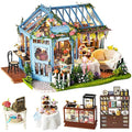 CUTEBEE DIY Wooden Dollhouse Kit | 1:24 Scale Rose Garden Tea House