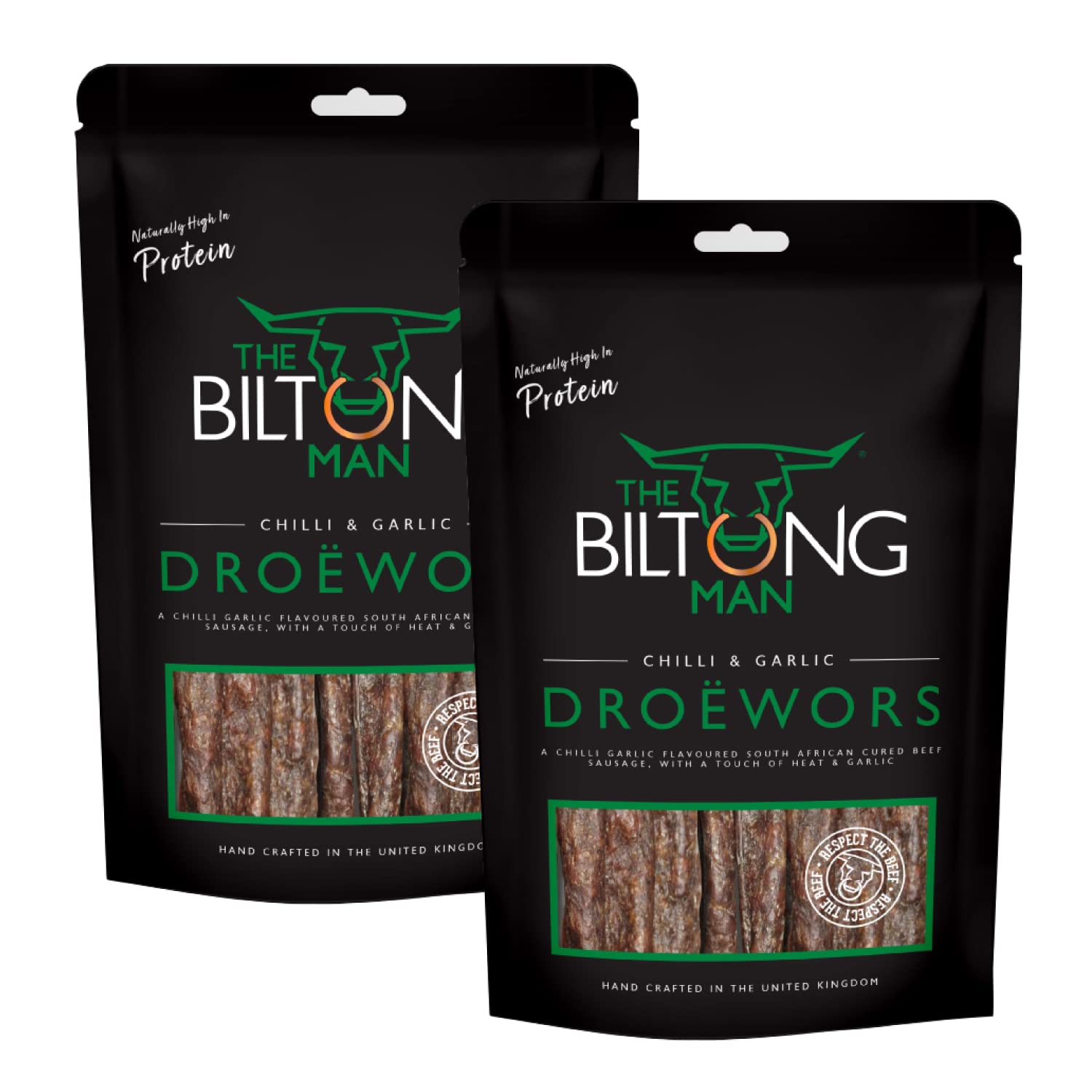 The Biltong Man Chilli Garlic Droëwors - High-Protein Beef Snack, 1kg
