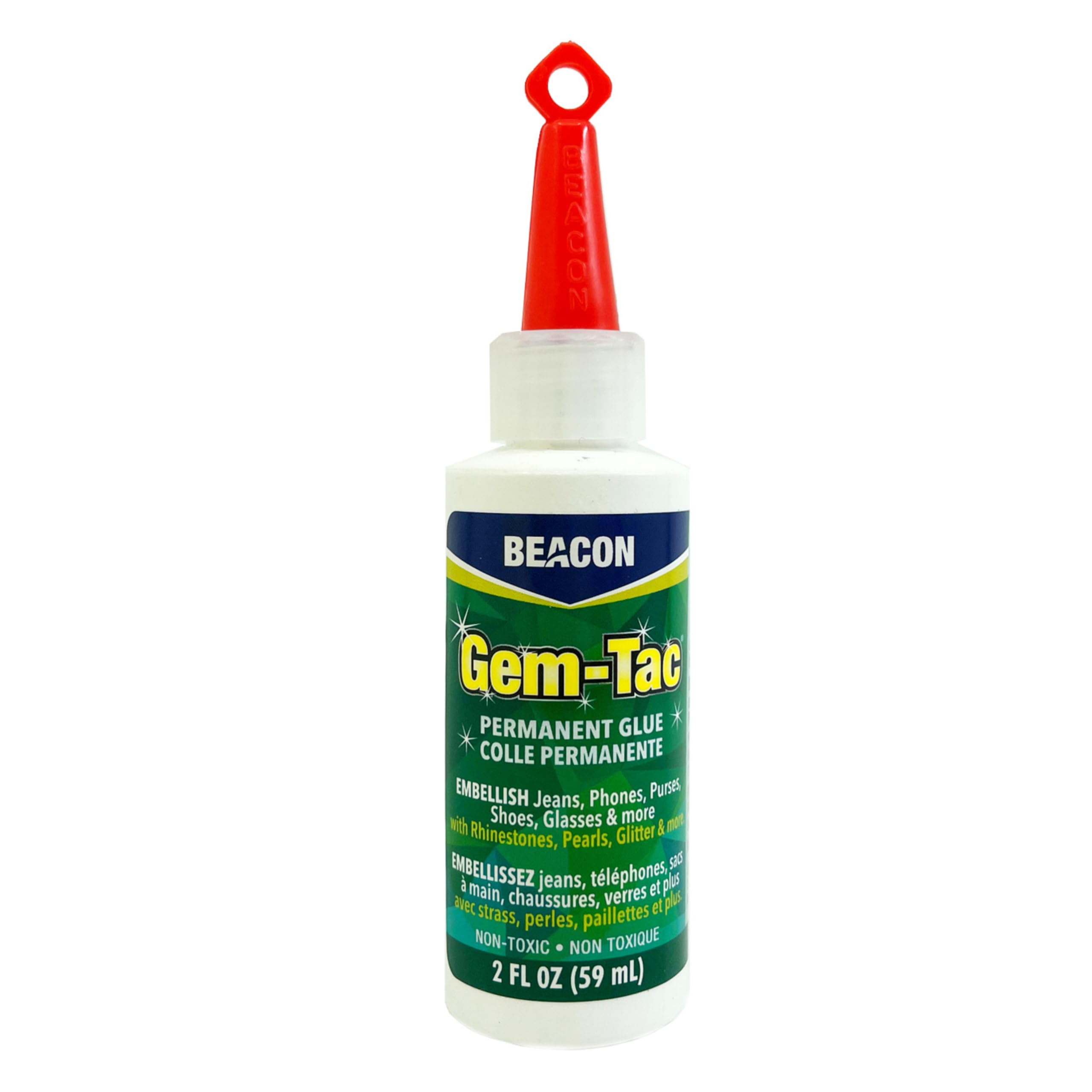 Beacon Gem-Tac Glue 59ml | Clear Adhesive for Rhinestones and Fabric