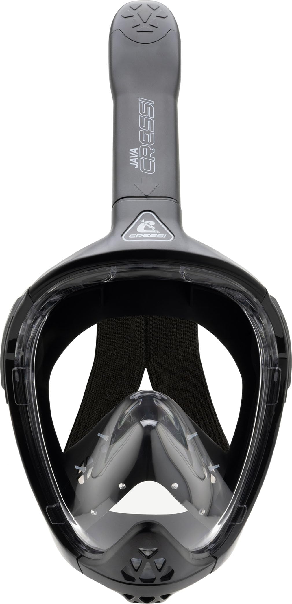 Cressi Java Full Face Snorkel Mask – Anti-Fog Silicone – Black, L/XL