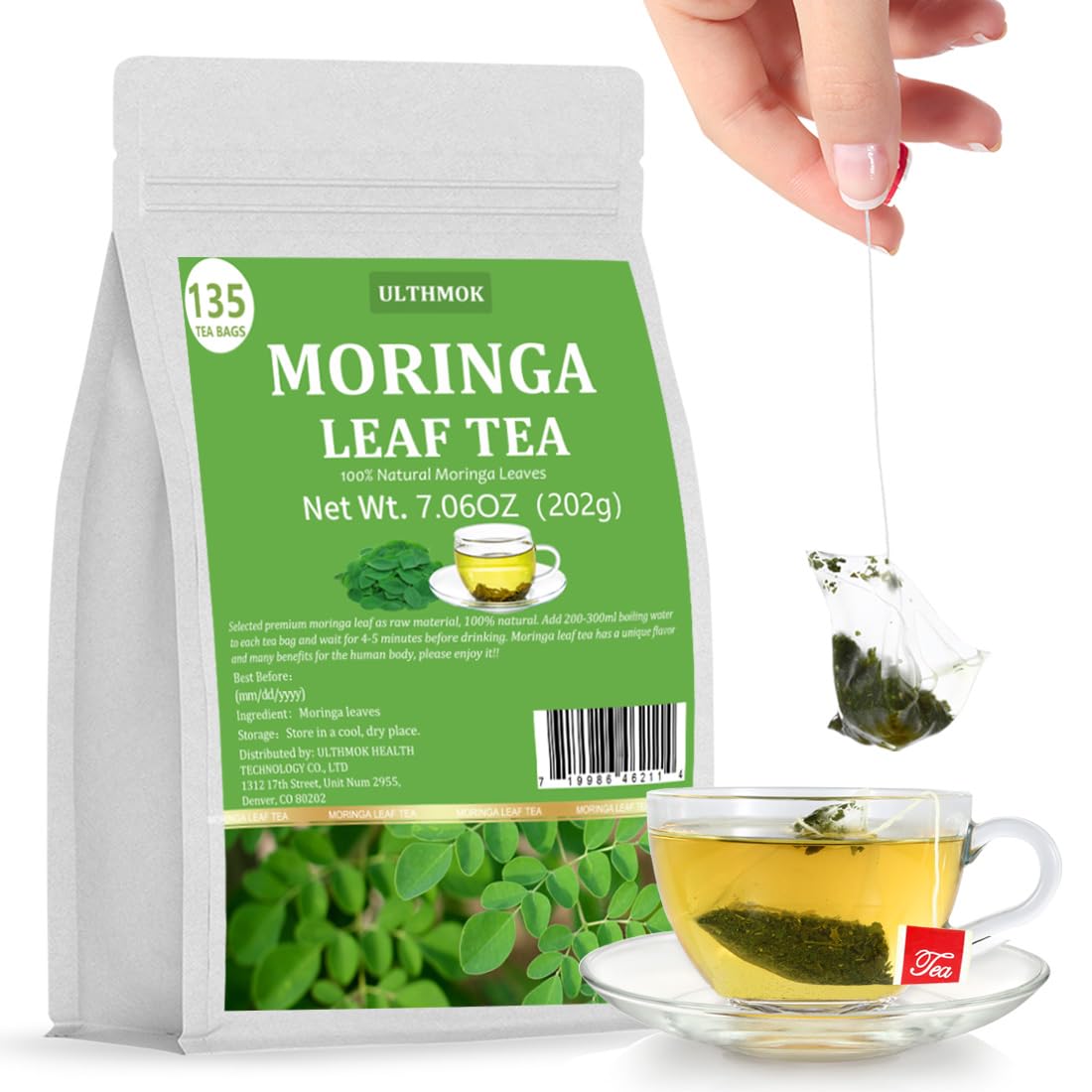 Jolof Store Moringa Tea – 135 Bags of 100% Pure Natural Herbal Leaves