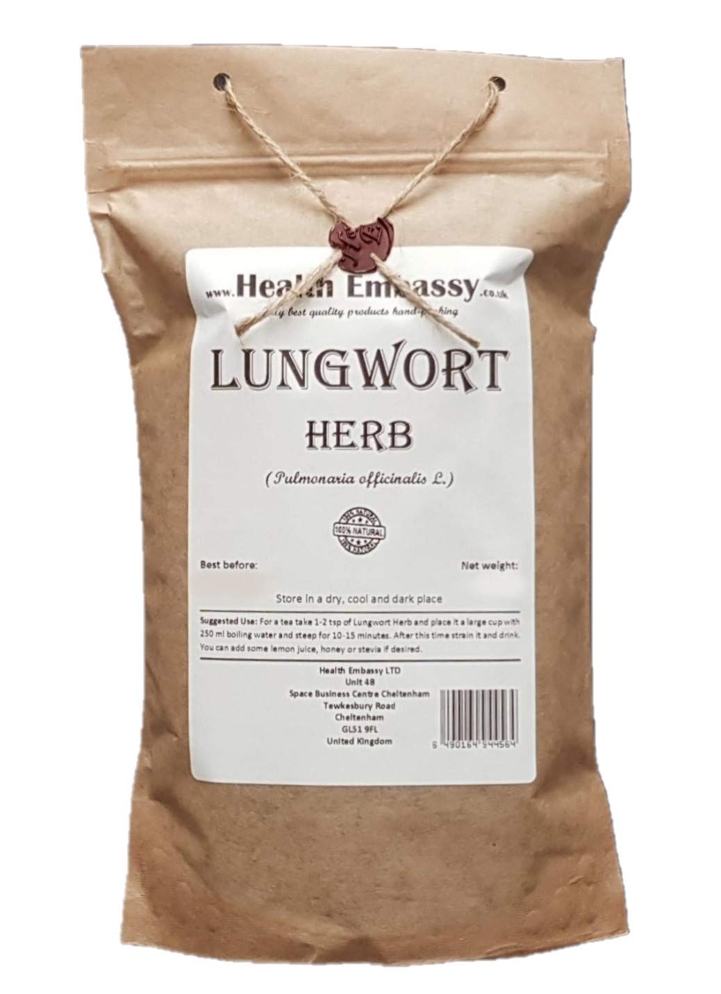 Health Embassy Lungwort Herb (Pulmonaria officinalis L.) - 100g Tea