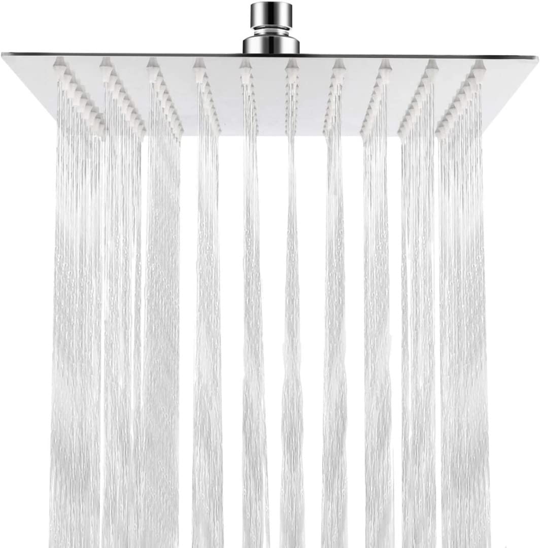HAUSPROFI 8 Inch Rain Shower Head – Square 304 Stainless Steel