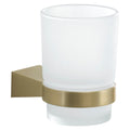 Gedy Tonale Wall Toothbrush Holder | Matte Gold Stainless Steel & Glass
