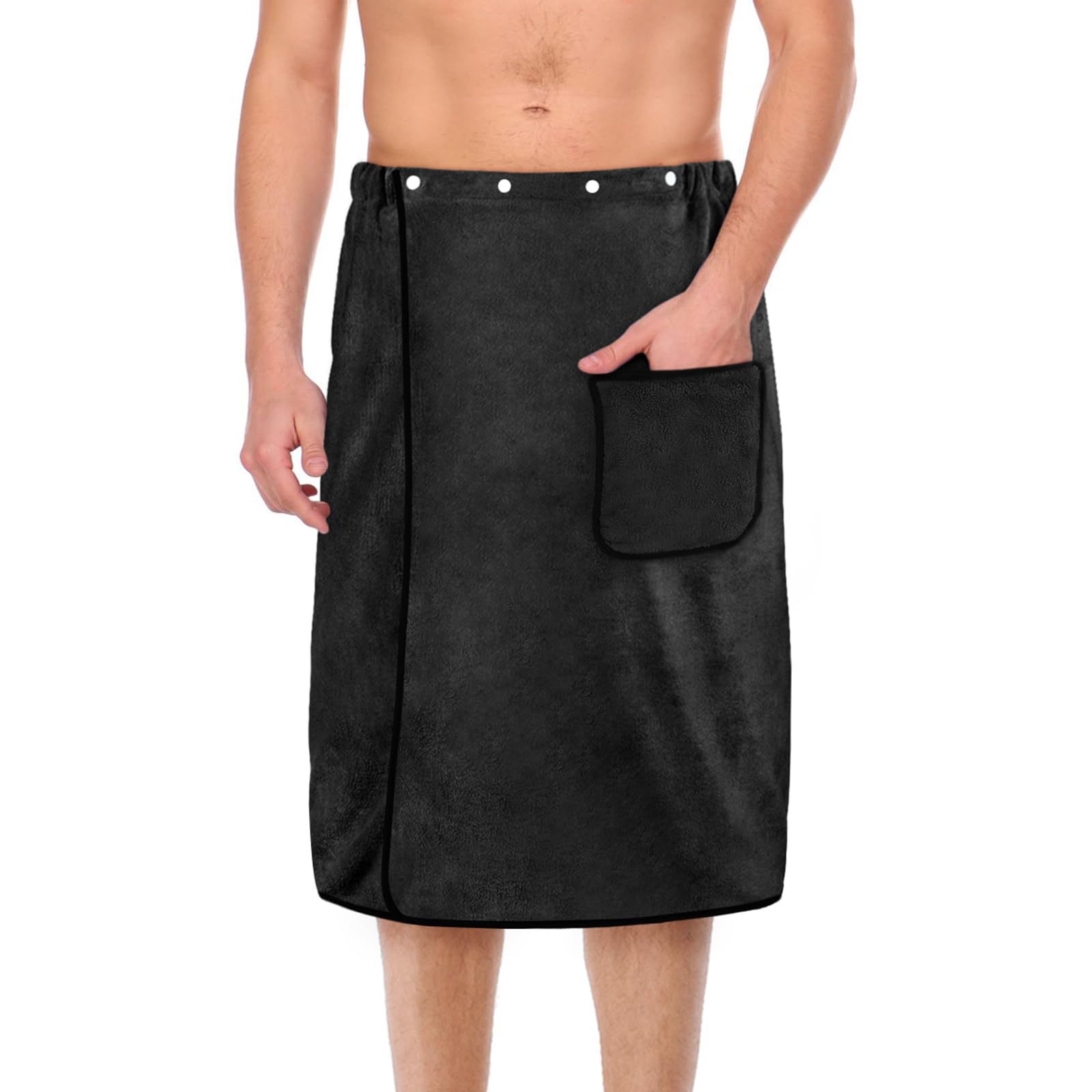 Aomig Men's Microfiber Bath Wrap – Adjustable Absorbent Sauna Skirt