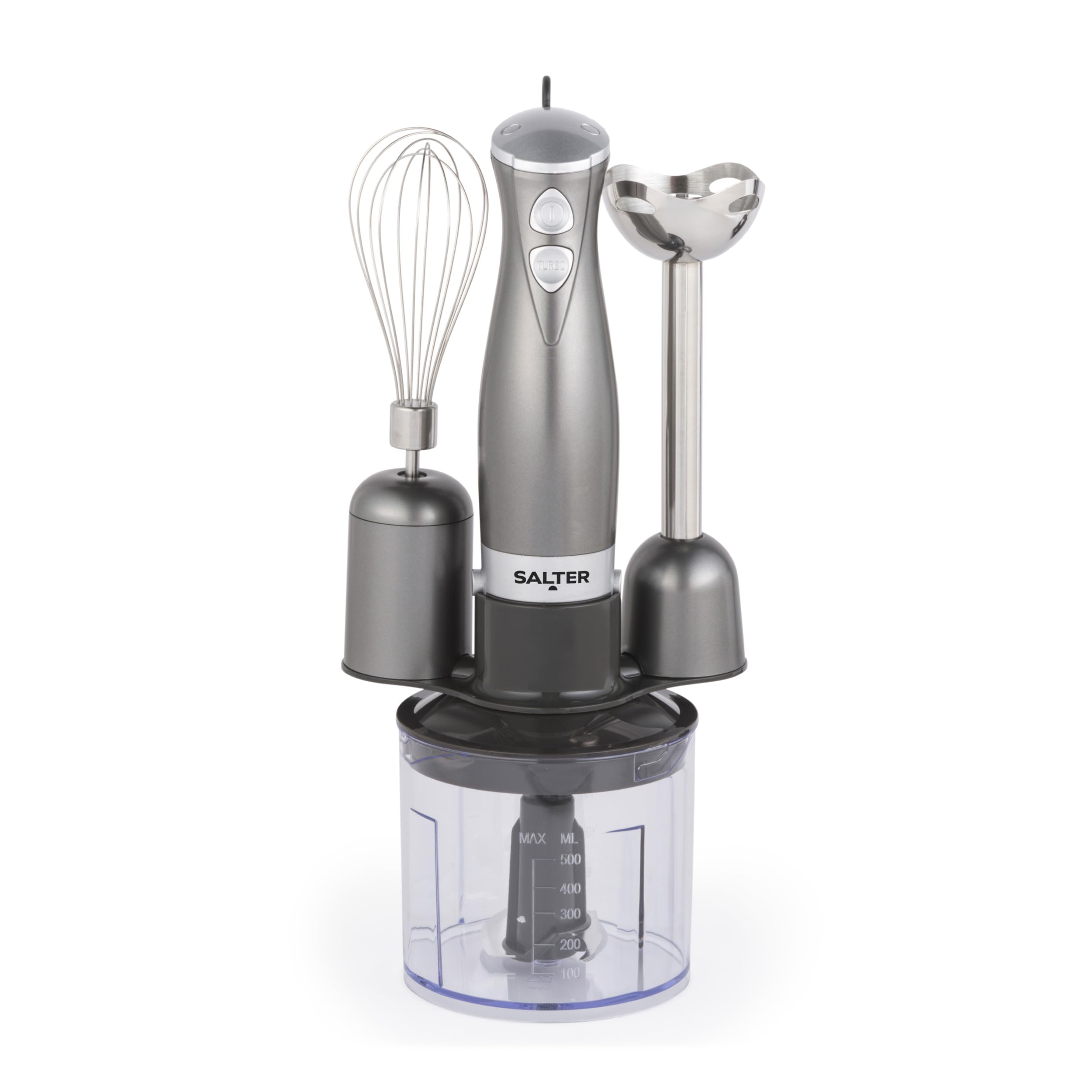 Salter Cosmos 3-in-1 Hand Blender – 350W Whisk & Chopper, Stainless Steel