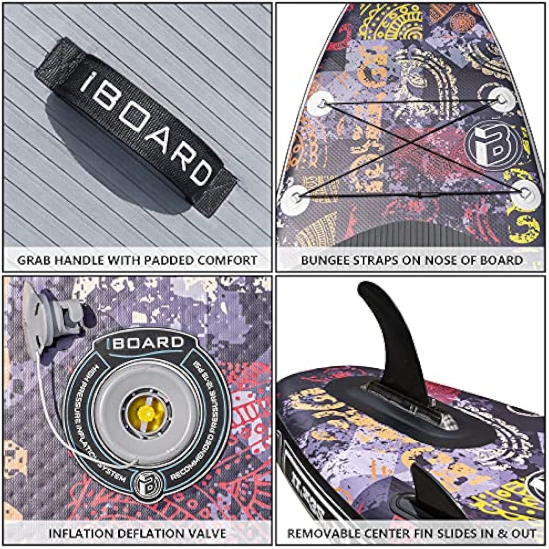 iBOARD Inflatable Stand Up Paddle Board – 11' x 32" x 6" SUP with Accessories