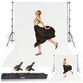 EMART Photography Backdrop Stand Kit | 10x12ft White Screen for Studio