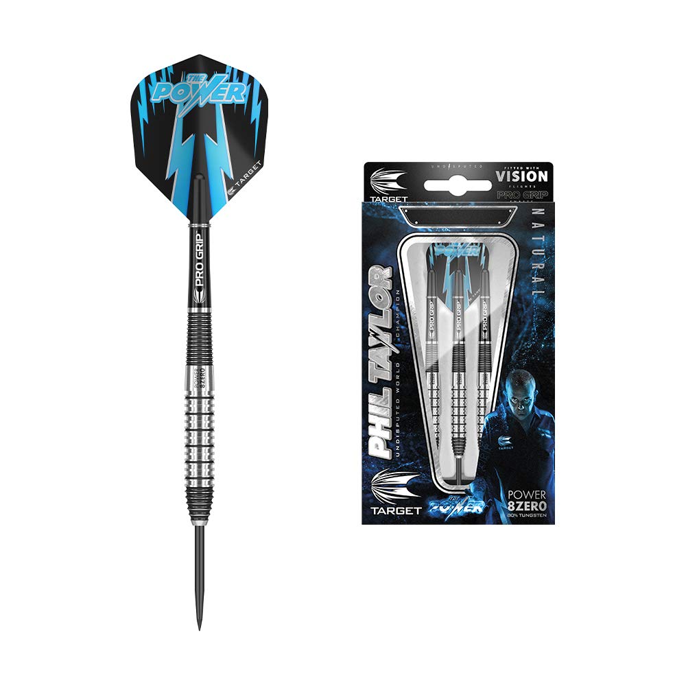 Target Darts Phil Taylor Power 8-Zero 2 Steel Tip Darts - 80% Tungsten 24g