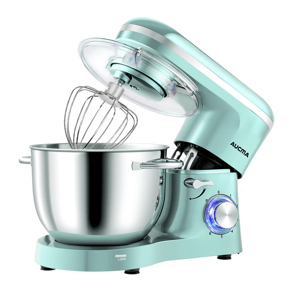 Aucma Stand Mixer – 6.2L Electric Kitchen Food Mixer with Bowl, Blue