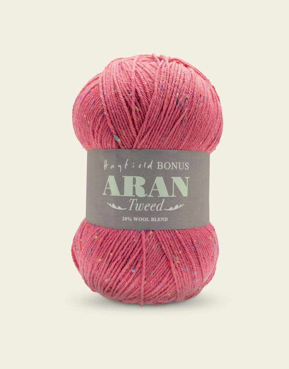 Sirdar Hayfield Bonus Aran Tweed Yarn – Raspberry Tweed (638) 400g