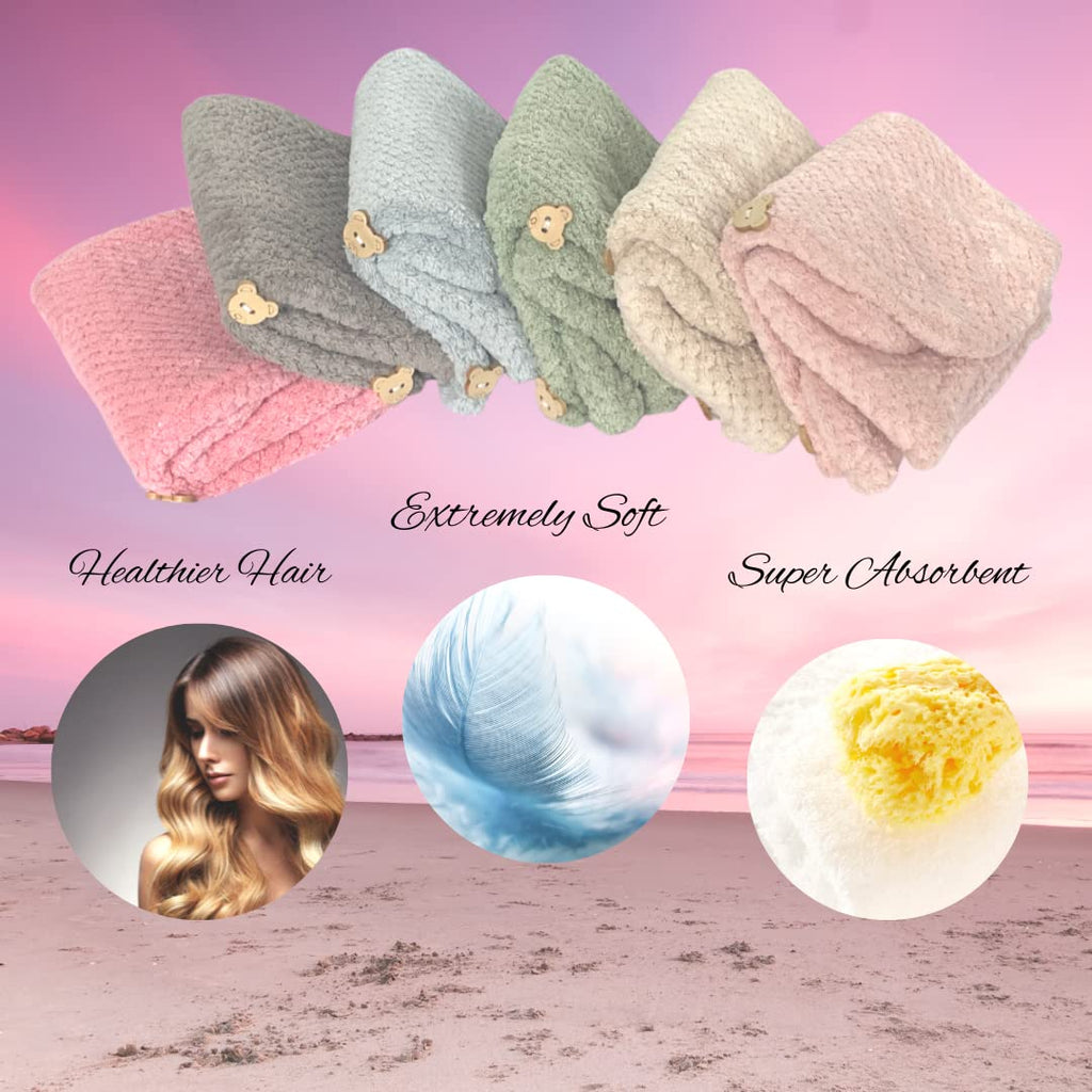 Duncan Duck Microfibre hair towel, Quick dry towel, A textured microfibre hair towel wrap