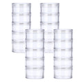 SUMTree 4 Packs 5 Slot Clear Plastic Round Storage Jars, Mini Jars, Large - image 1