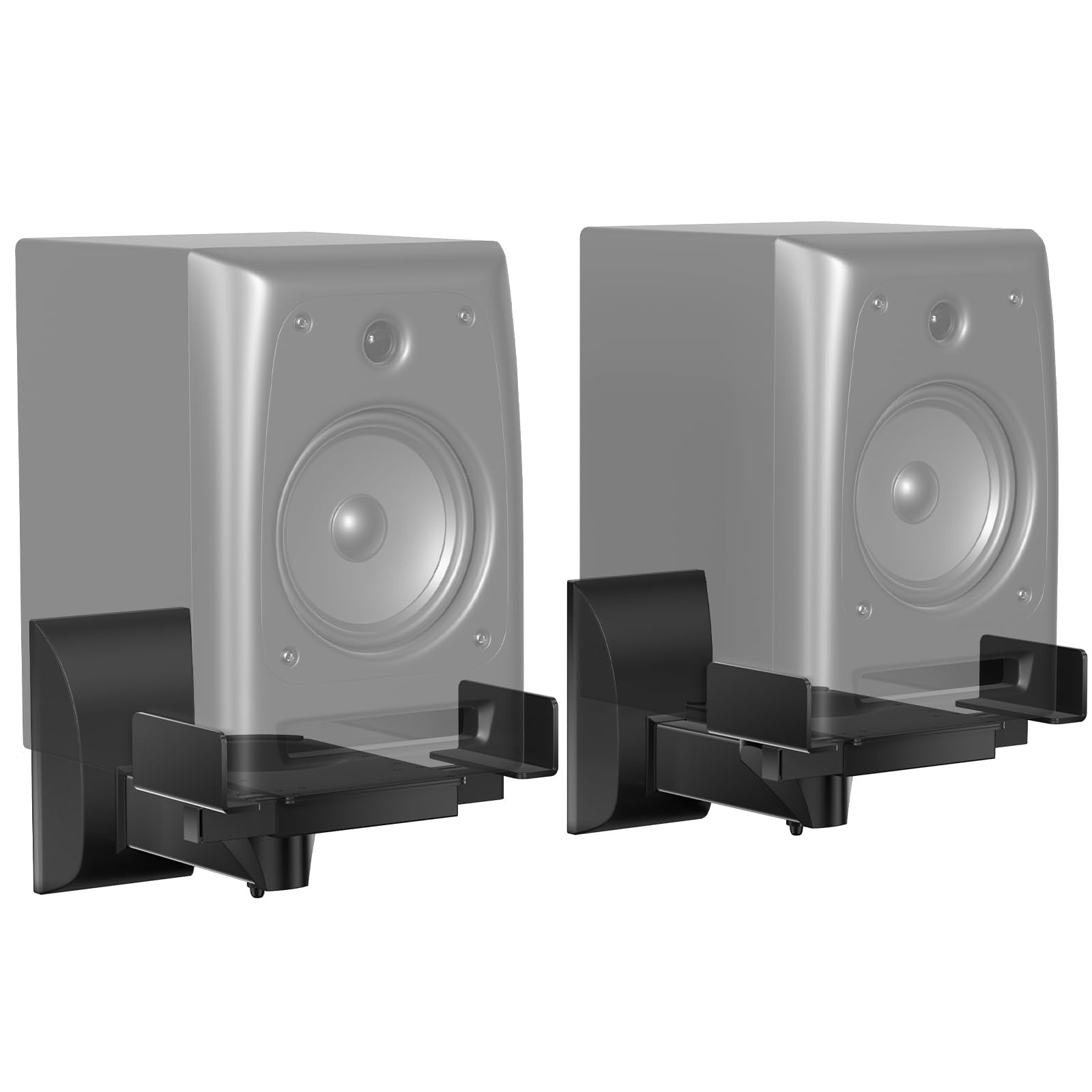 WALI Dual Side Clamping Speaker Wall Mounts | Adjustable Bookshelf Pair
