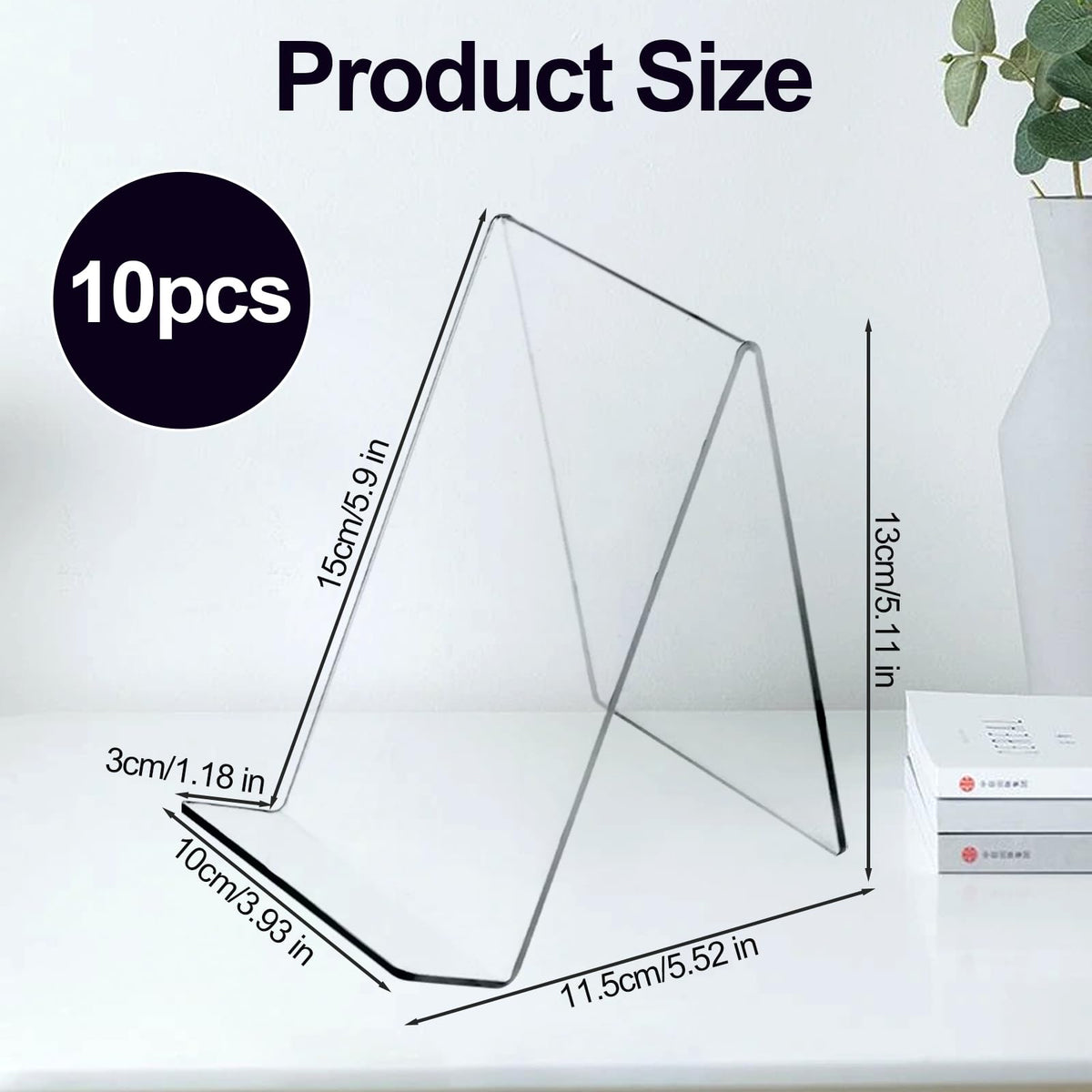 10 PCS Acrylic Book Display Stands, Clear Book Stand Holder - image 2